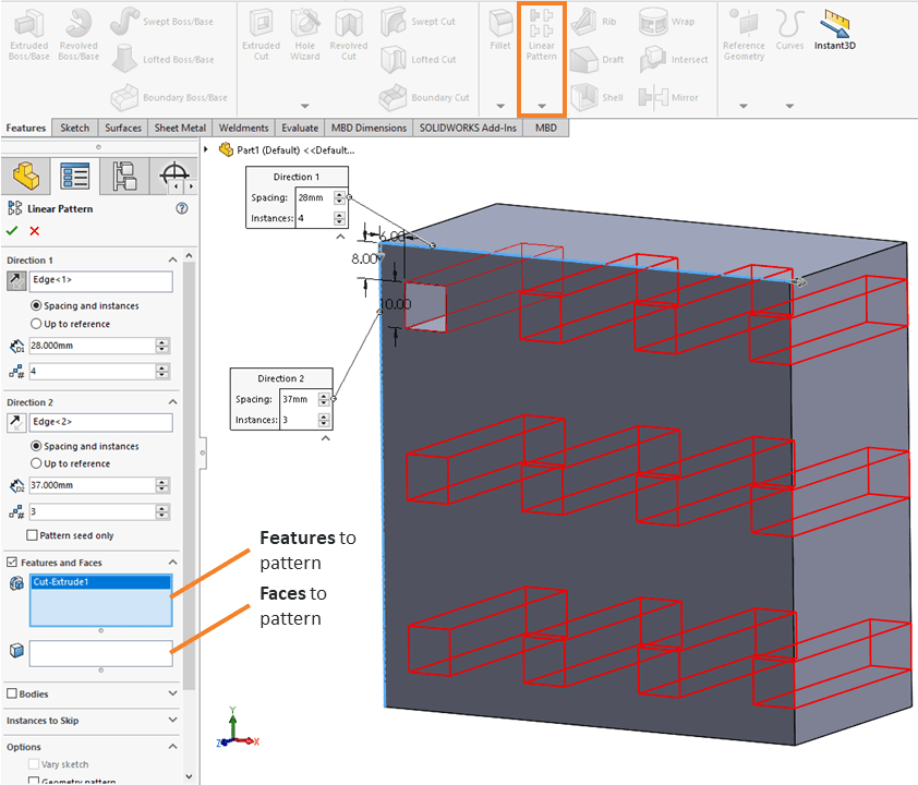 Solidworks Basic Pattern Features Picking Apart Pattern Performance: Features, Faces, and Sketches